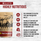Tunai Red Sorghum Millets Bird Feed | 450g | Bird Food for Canaries, Finches, Budgies, Parakeets, Parrotlets, Conures, Eclectus, Senegals, Cockateils, & Parrots