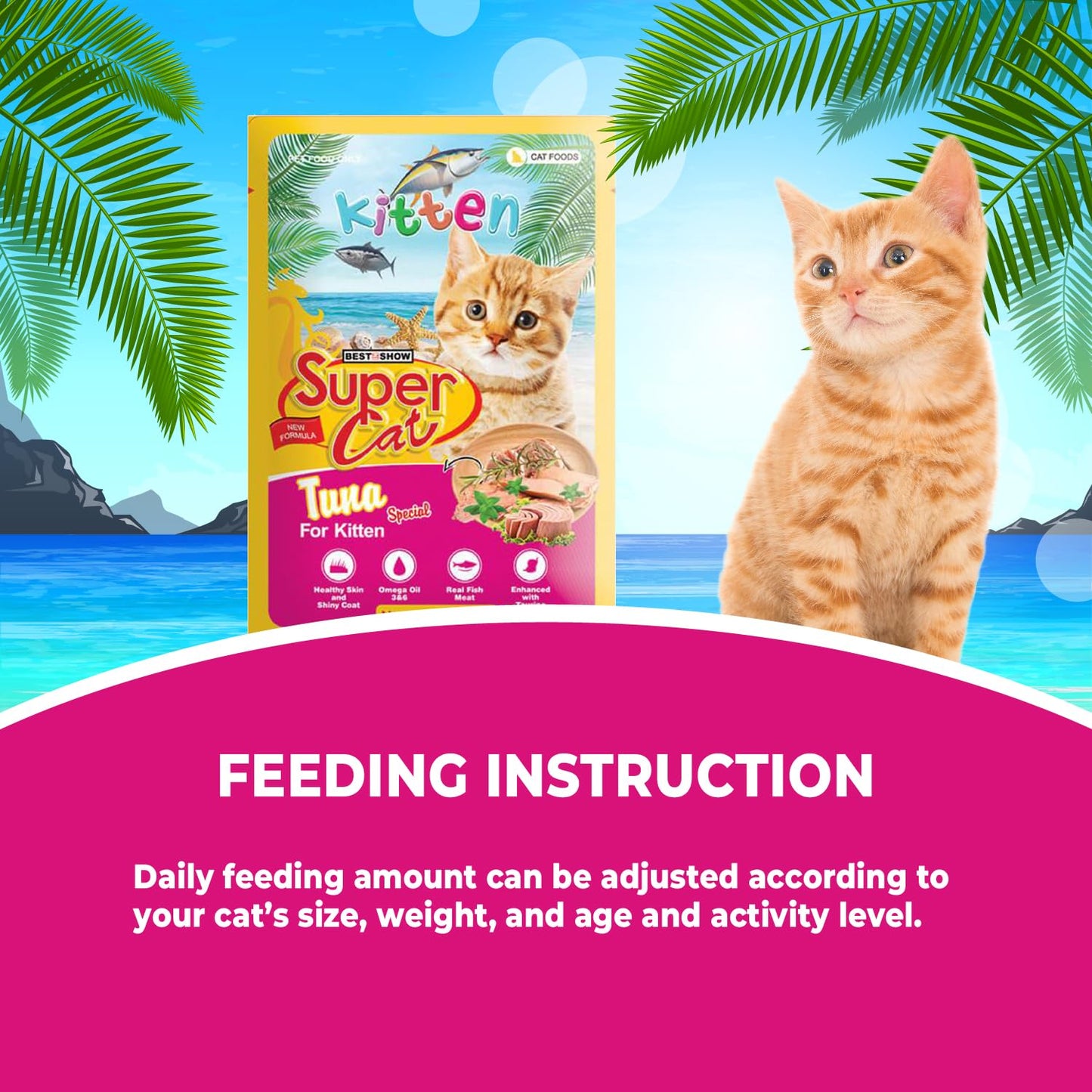 TUNAI SUPERCAT Tuna Special Wet Gravy Daily Diet Food for Kittens (Pack of 12X80g) with The Goodness of Protein & Fat Rich Tuna and Taurine, Supports Healthy Skin Coat and Boost Instant Energy