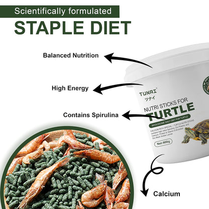 Tunai 3in1 Adult Turtle Food Spirulina Added with Whole Shrimp and BSFL Worms|900g|Suitable for All Musk, Red-Eared, Mud Cooter Turtle & Tortoise
