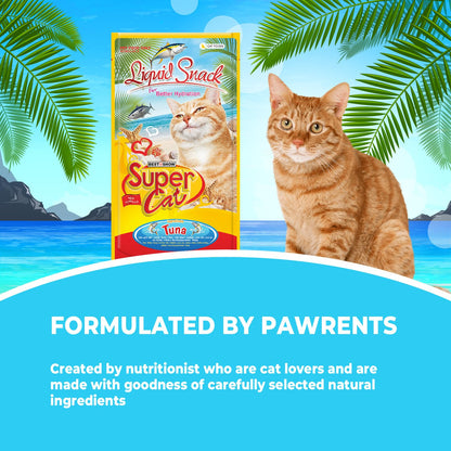 TUNAI SUPERCAT Summer Special Creamy Cat Treat | Liquid Snack for Cats | Wet Cat Treat & Puree Cat Food | Tuna Special | Pack of 3 (Each Pack Contains 4 Sachets, 4x20g)