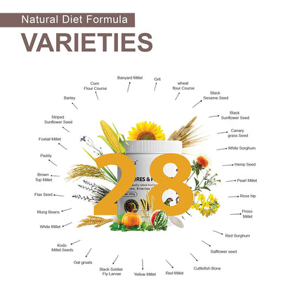 TUNAI Bird Food | Premium Bird Feed 450G With 28 Of Mixed Bird Seeds For Young, Adult Conures, & Parrots, 1 Count