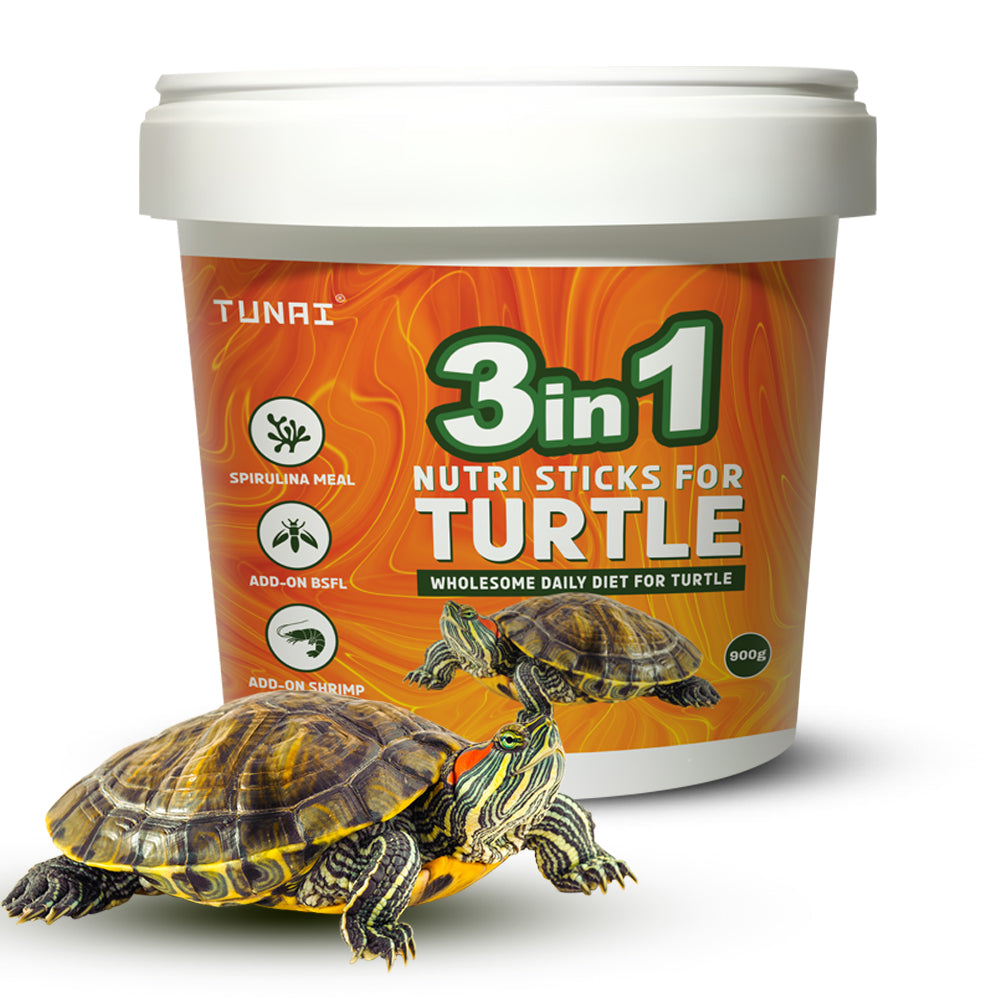 Tunai 3in1 Adult Turtle Food Spirulina Added with Whole Shrimp and BSFL Worms|900g|Suitable for All Musk, Red-Eared, Mud Cooter Turtle & Tortoise