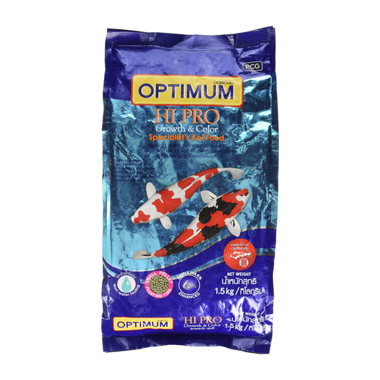 Optimum HI-PRO Growth & Color Specialist Koi Fish Food, Small Pellets, 1.5kg (1.5kg, Small Pellets)