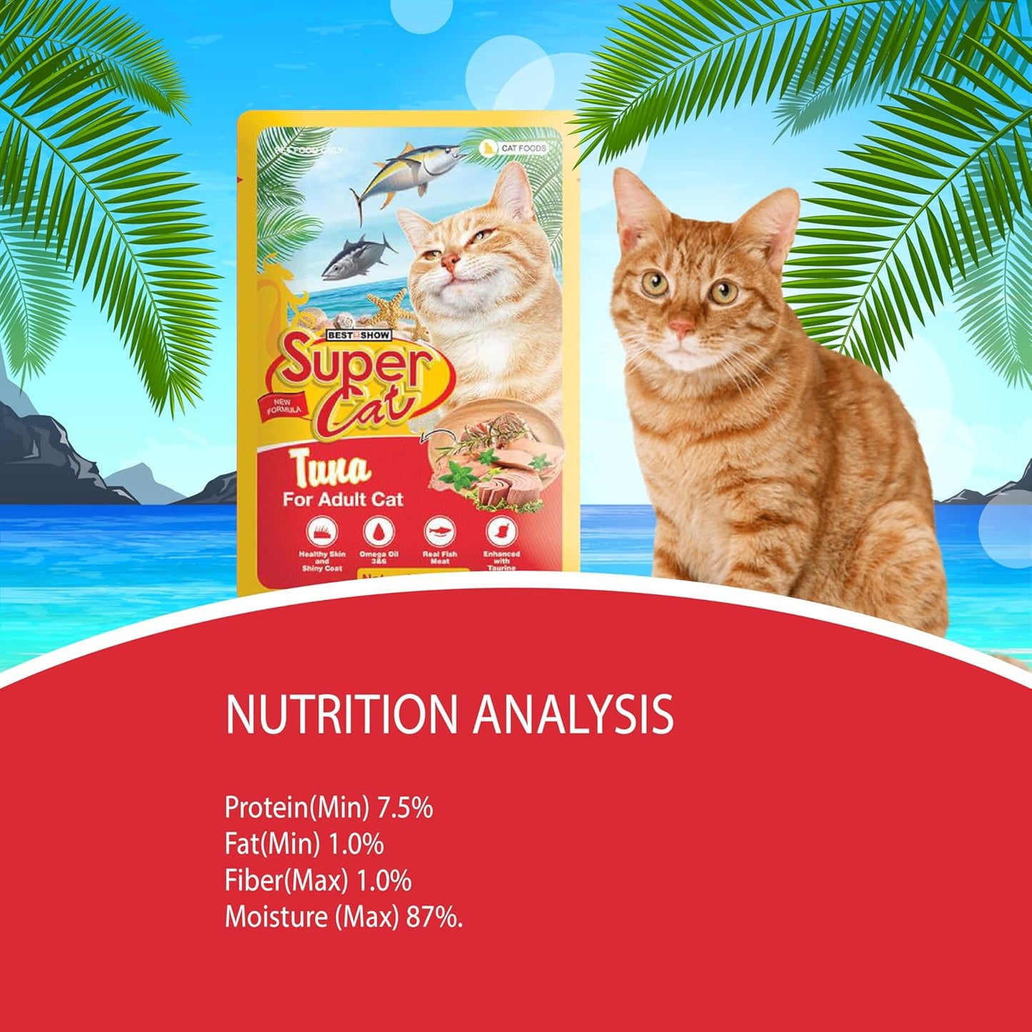 TUNAI SUPERCAT Tuna Special Wet Gravy Daily Diet Food for Adult CAT (Pack of 12X80g) with The Goodness of Protein & Fat Rich Tuna and Taurine, Supports Healthy Skin Coat and Boost Instant Energy