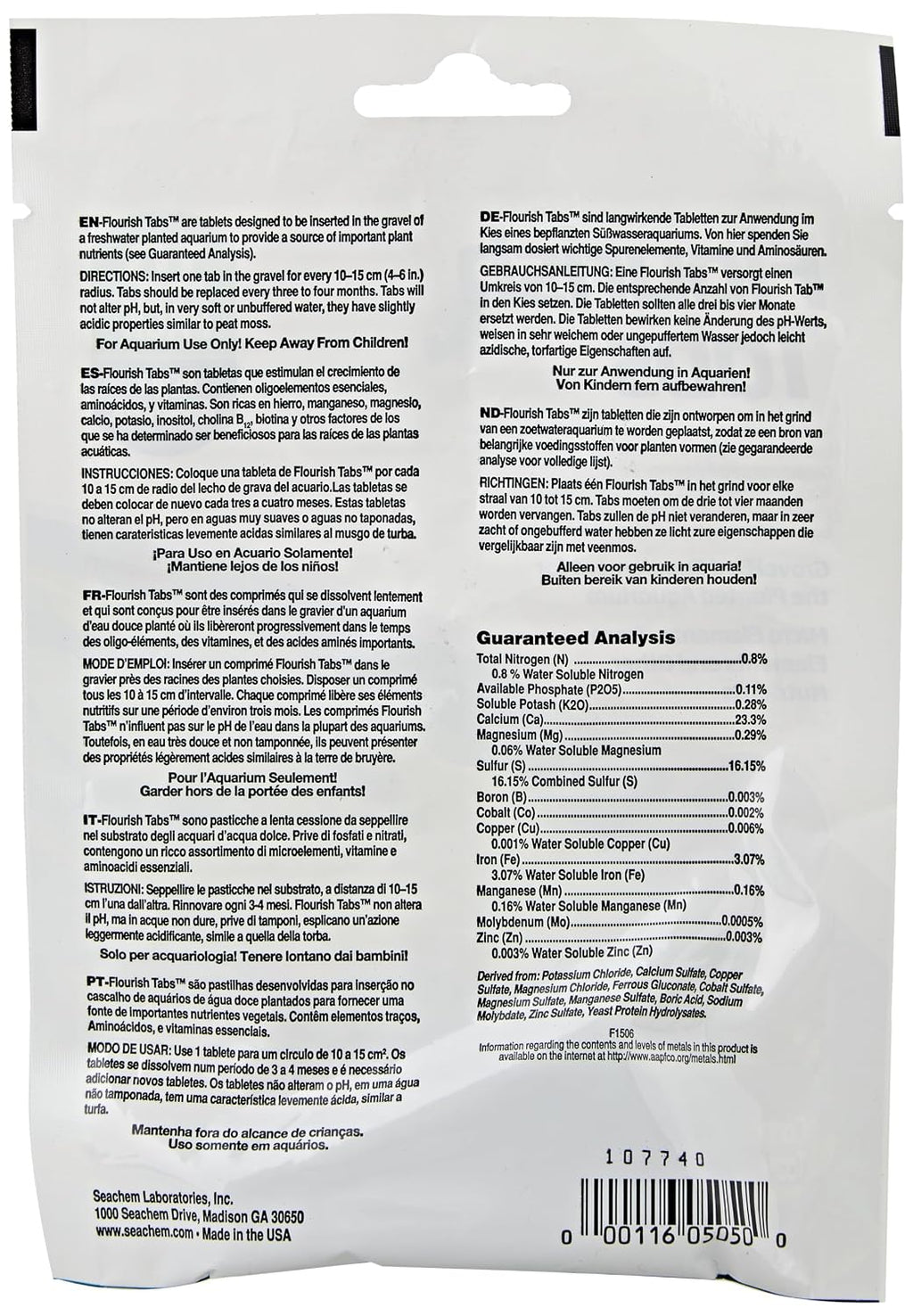 Seachem Flourish Tabs Supplement, 10 Tabs