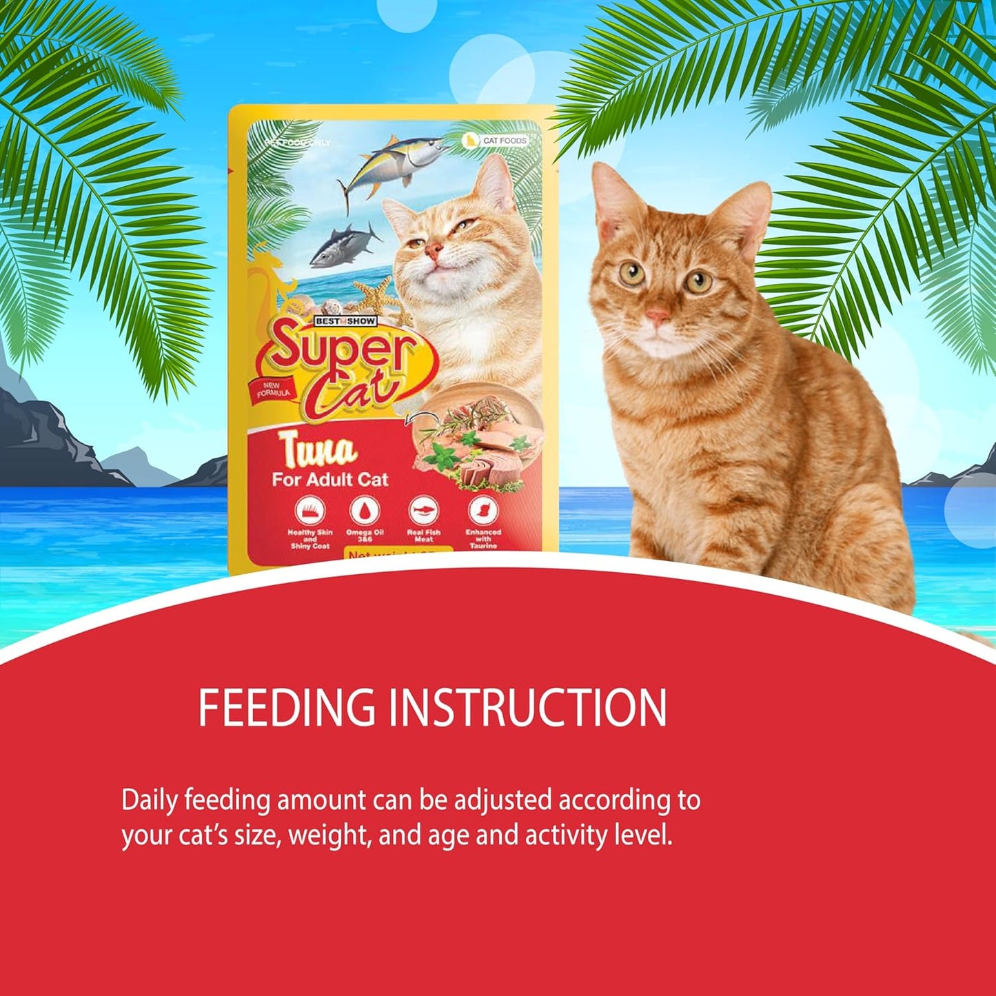 TUNAI SUPERCAT Tuna Special Wet Gravy Daily Diet Food for Adult CAT (Pack of 12X80g) with The Goodness of Protein & Fat Rich Tuna and Taurine, Supports Healthy Skin Coat and Boost Instant Energy