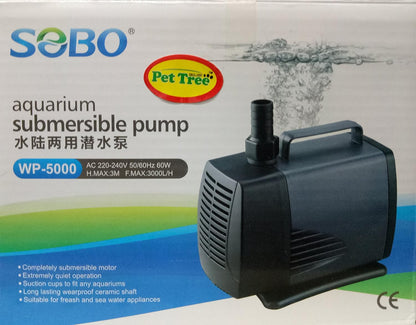 SOBO Submersible Power Head - WP-5000-60W - F.Max 3000 L/H - Sobo - Water Lifting Pump - Pond & Fountain & Filter Sump Filter Systems