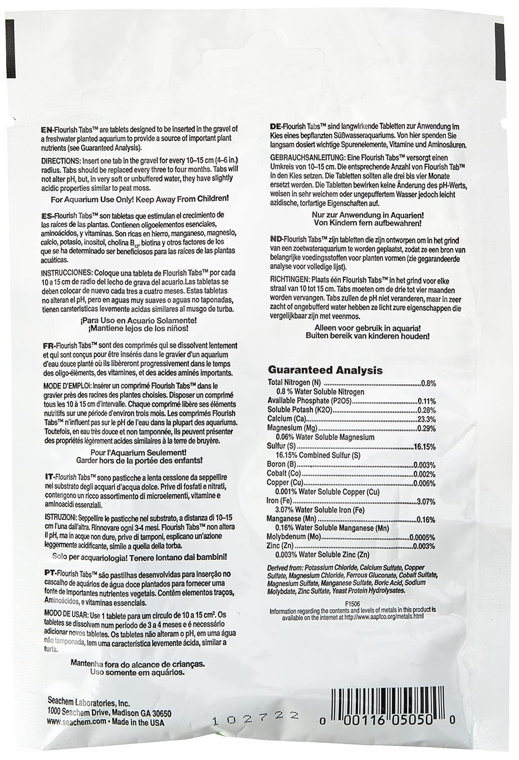 Seachem Flourish Tabs Supplement, 10 Tabs
