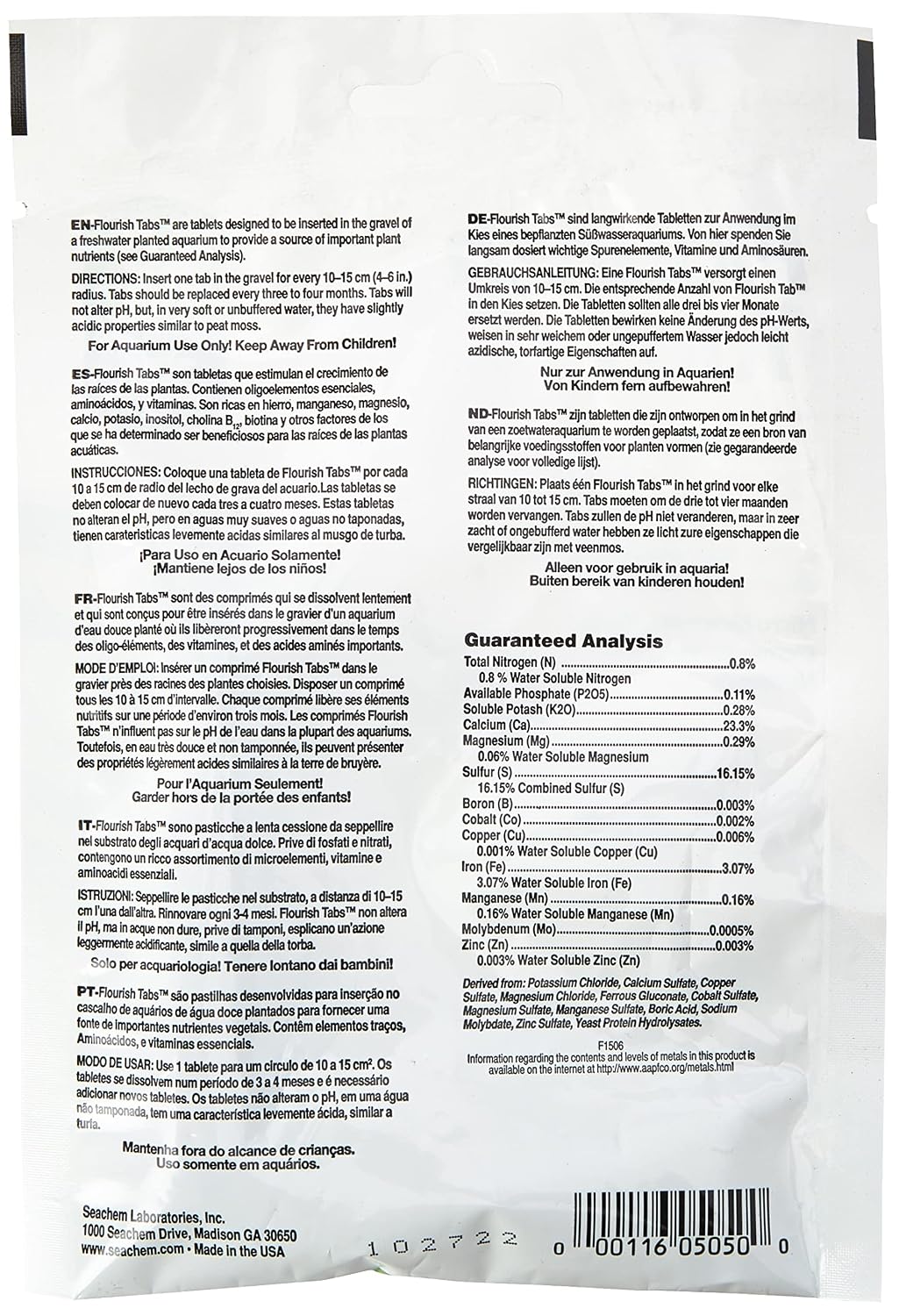 Seachem Flourish Tabs Supplement, 10 Tabs