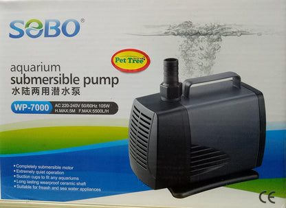SOBO Submersible Power Head - WP-7000-105W - F.Max 5500 L/H - Water Lifting Pump - Pond and Fountain and Sump Filter Systems