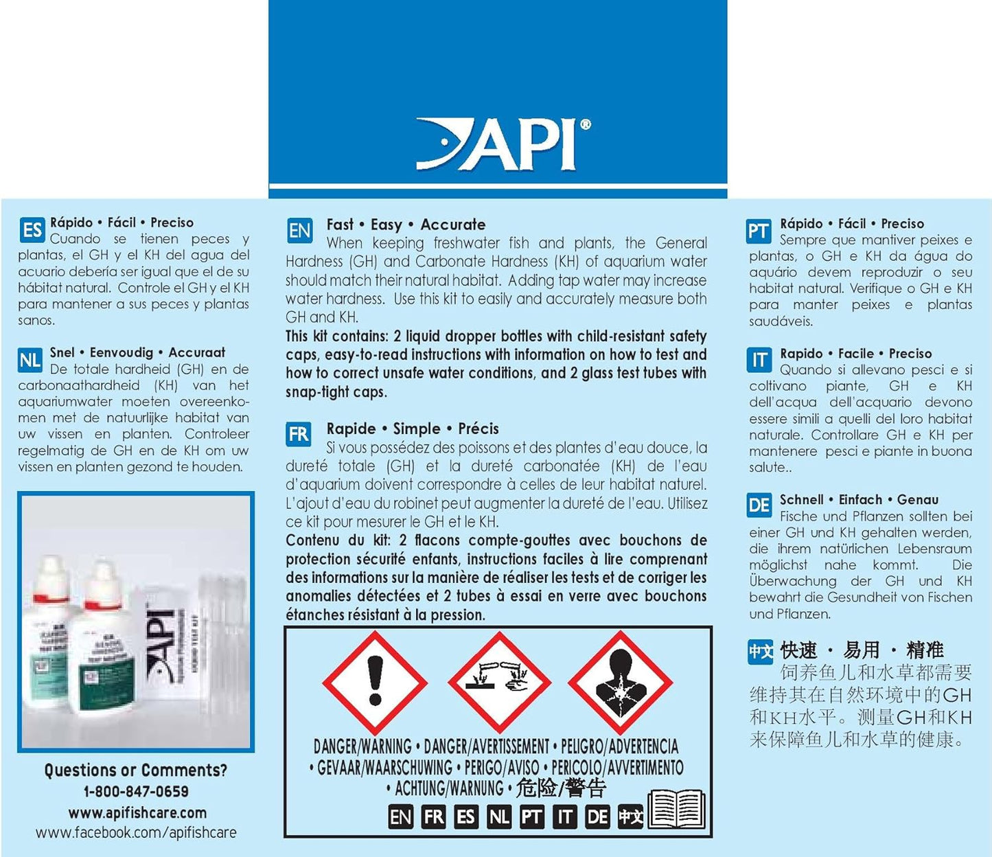 Aquarium Pharmaceuticals, API, MARS Fishcare Gh and Kh Test Kit
