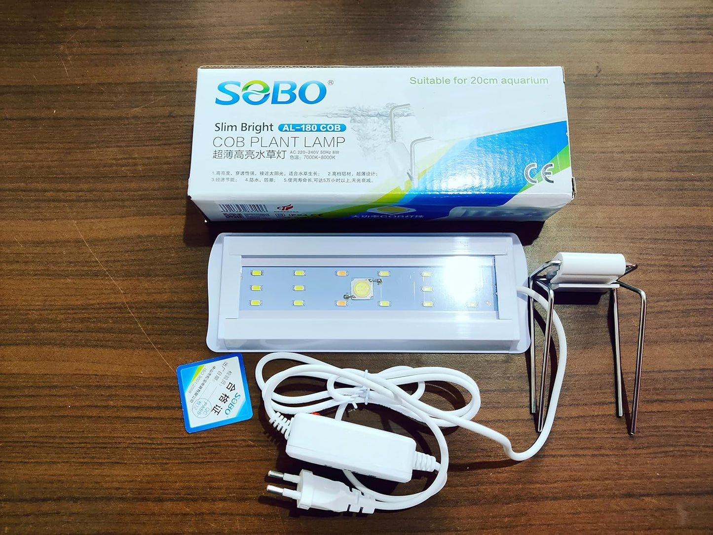 SOBO AL-180 COB Slim Bright Light for Planted Aquarium (Suitable for 20-30CM Aquarium Fish Tanks) | 8Watts Pack of 1