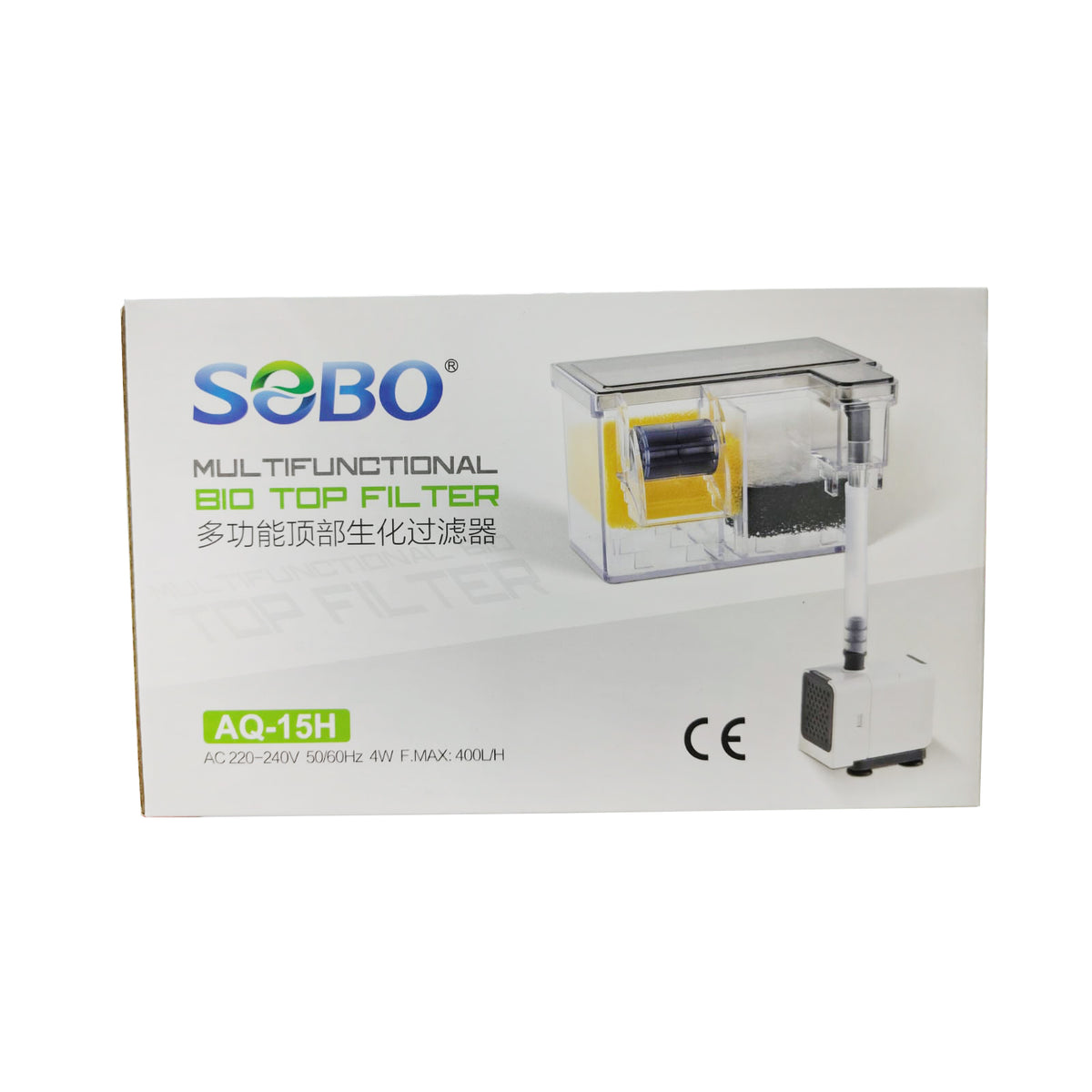 SOBO AQ-15H Multifunctional Bio Top Filter AC 220-240V 50/60Hz 4W F.MAX:400L/H