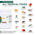 Tunai Spirulina Aquarium Fish Food - 35% Protein – 1.2mm Pellets (For all Small & Medium Size Tropical Fishes)
