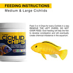 Tunai Multi-Ingredient Sinking Chips food for Cichlids - 49% Protein (Specially Formulated Fish Food for All Carnivores Fish Types)