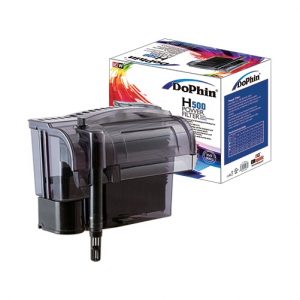 Dophin H500 Hanging Power Filter for Aquarium Fish Tank | Mechanical and Biological Filtration in One System | Output: 580/580L/H | Suitable for Tank Size 150L