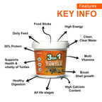 Tunai 3in1 Adult Turtle Food Nutri Sticks Food |400g| with Spirulina, Whole Shrimp and BSFL Worms