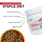 Tunai Tropical Aquarium Fish Food - 26% Protein - 1.2mm Pellets (Perfect for Small, Medium & Adult Fish)