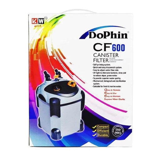 DOPHIN CF-600 Canister Filter for Aquarium Fish Tank (Watt 20W, Max Output 650 L/H), Suitable for 70 litres Fresh Water Fish Tank, Marine Aquarium Fish Tank