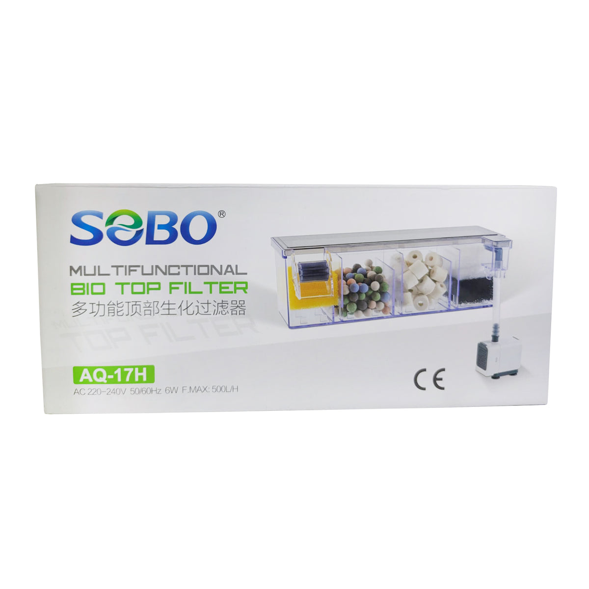 SOBO AQ-17H Multifunctional Bio Top Filter AC 220-240V 50/60Hz 6W F.MAX:500L/H
