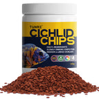 Tunai Multi-Ingredient Sinking Chips food for Cichlids - 49% Protein (Specially Formulated Fish Food for All Carnivores Fish Types)