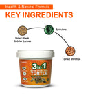 Tunai 3in1 Adult Turtle Food Nutri Sticks Food |400g| with Spirulina, Whole Shrimp and BSFL Worms