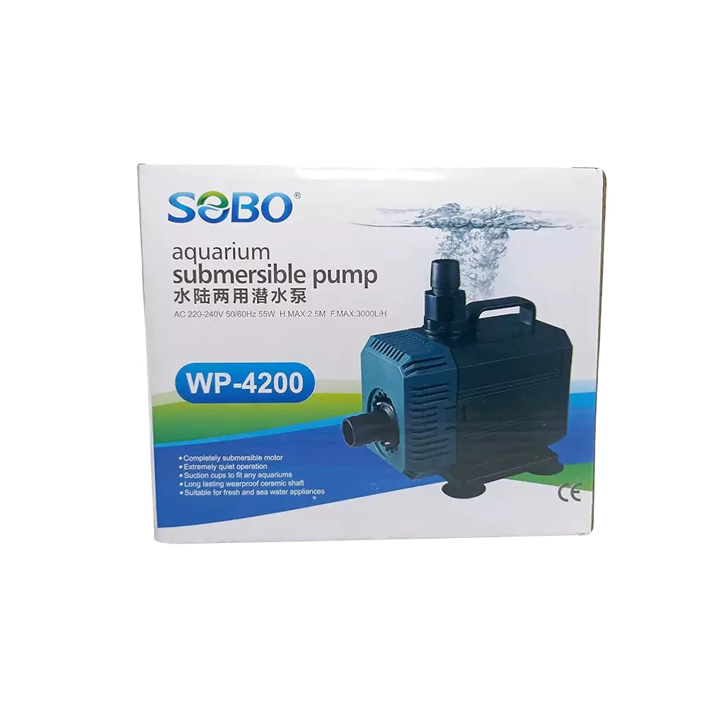 S0B0 WP-4200 Submersible Water Pump for Aquarium Fish Tank | Energy Saving & Environmental Friendly | for Marine and Fresh Water Aquariums | Power: 55W | F.Max: 3000L/H