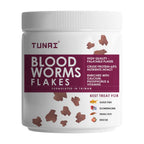 Tunai Blood Worm Flakes Fish Food - 55% Protein (Supplement Treat for Gold Fish, Flowerhorn, Small Koi, & Discus)