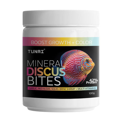 Tunai Discus Bites Special Fish Food - 42% Protein (Boost Color & Growth)