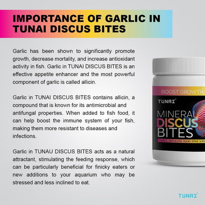 Tunai Discus Bites Special Fish Food - 42% Protein (Boost Color & Growth)