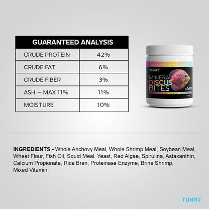 Tunai Discus Bites Special Fish Food - 42% Protein (Boost Color & Growth)