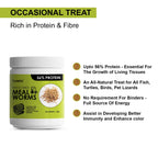 Tunai Freeze Dried Meal Worms - 56% Protein - Rich in Fibre (Suitable for Medium & Large Fish, Turtles & Other Reptiles)