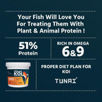 Tunai Koi Fish Food - 51% Protein - 6mm & 3mm Pellets (Suitable for All Large Size Adult Koi & Medium Koi Pond Fishes)