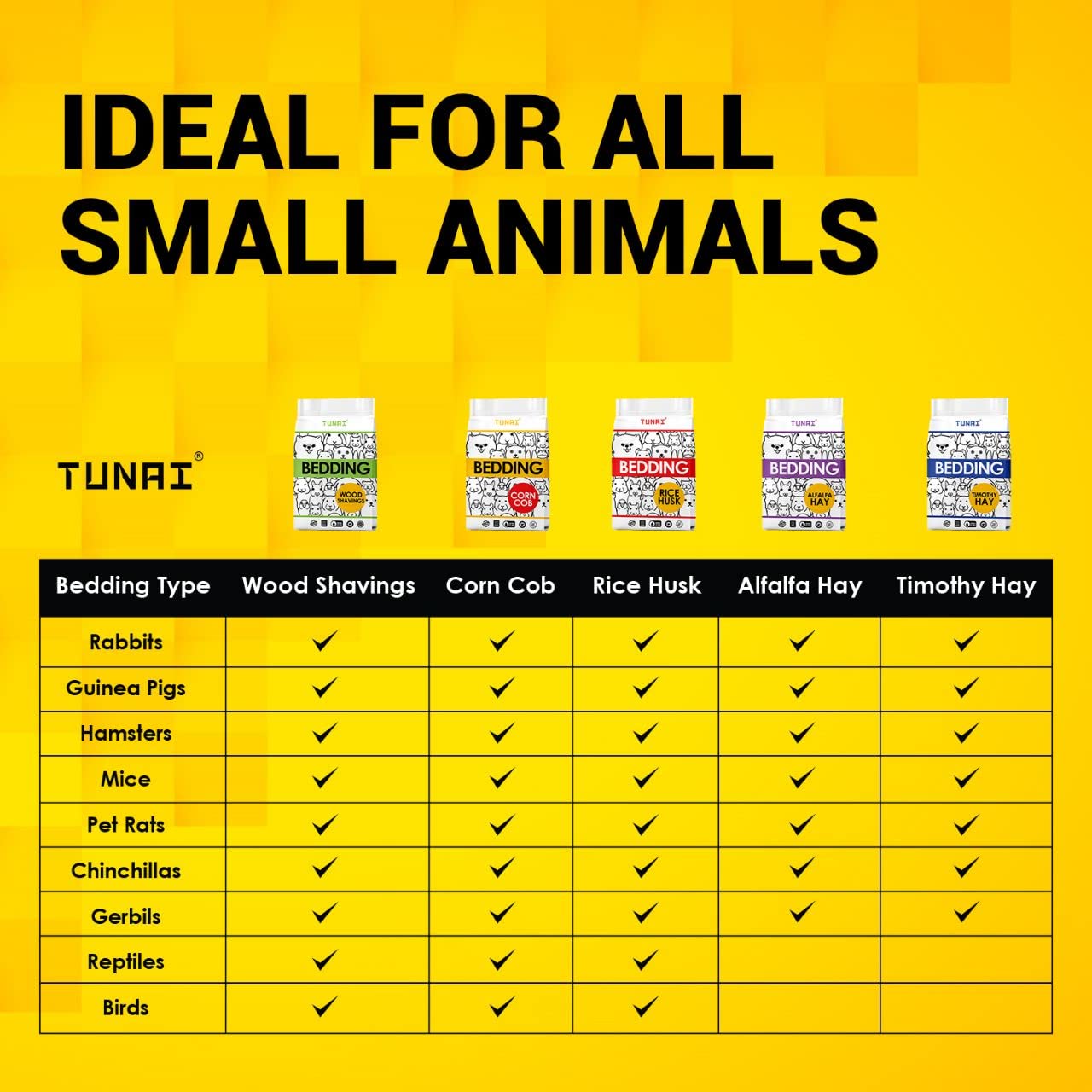 Tunai Natural Corn Cob Dust-Free Bedding for Small Pet Animals & Reptiles