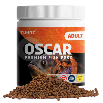 Tunai Supreme Formula Oscar Fish Food - 40% Protein - 4mm Pellets (For Medium & Large Sized Oscar Fishes)