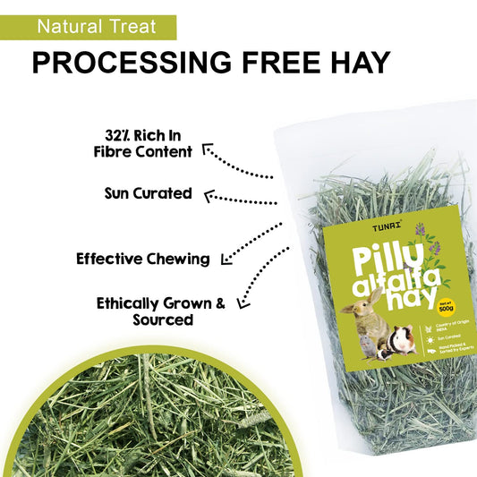 Tunai Pillu Alfalfa Hay - Sun-Dried Natural Hay for Small Animals