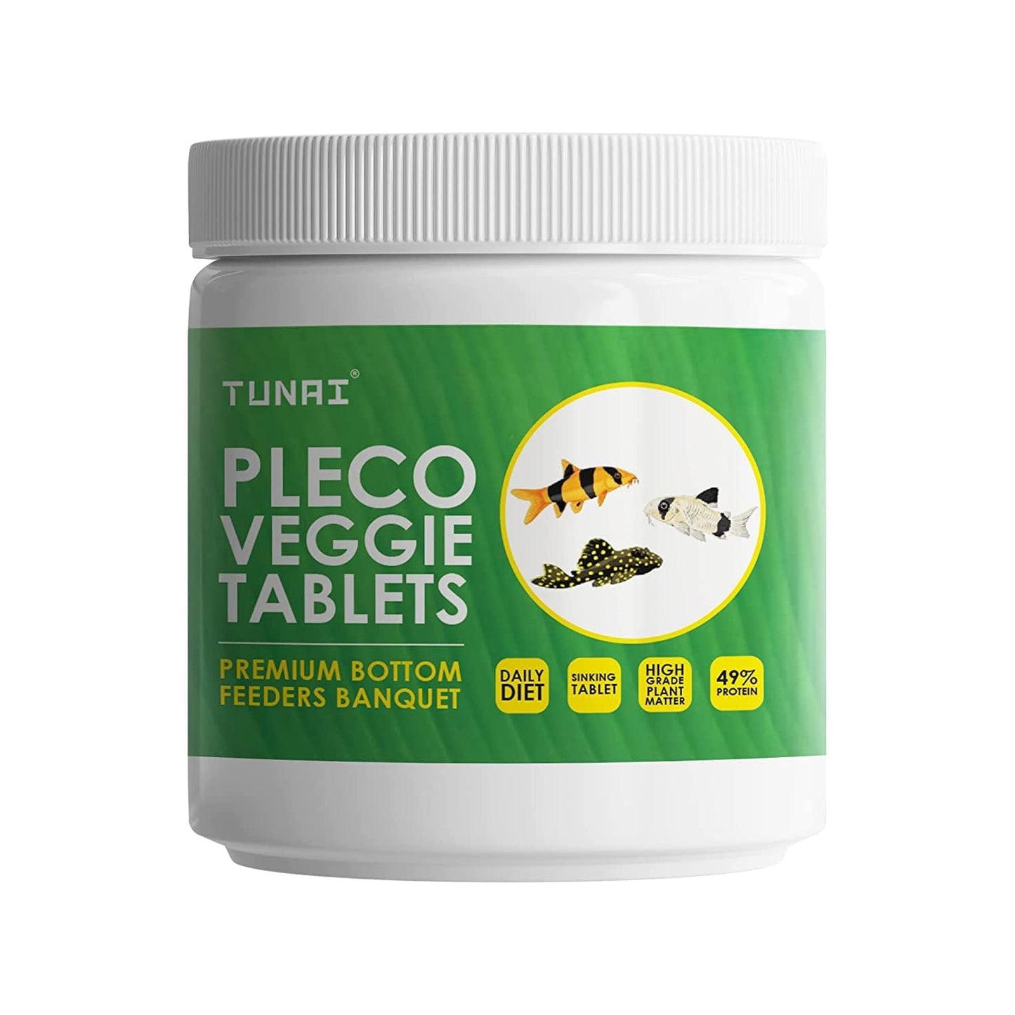 Tunai Pleco Veggie Tablets - 49% Protein - Sinking Tablet (Premium Bottom Feeder Banquet)