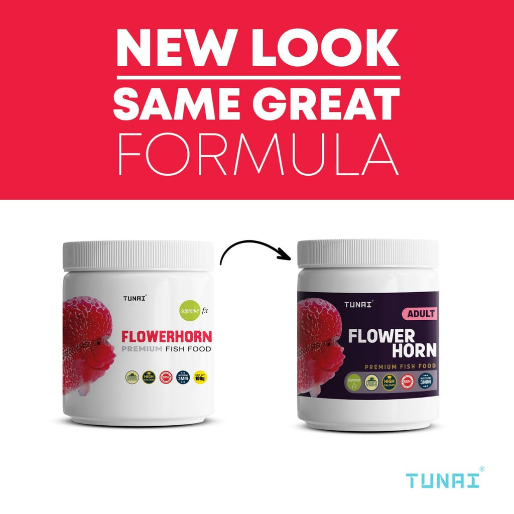 Tunai Premium Fish Food for Flowerhorn - 55% Protein - 3mm Pellets (Taiwan-Formulated for Enhanced Hump Development and Vibrant Coloration)
