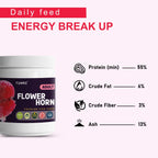 Tunai Premium Fish Food for Flowerhorn - 55% Protein - 3mm Pellets (Taiwan-Formulated for Enhanced Hump Development and Vibrant Coloration)