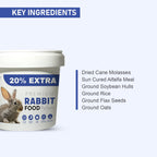 Tunai Rabbit Food Pellets | DHA Omega 3 & 6, Supports Healthy Coat & Digestion | 500g + 20% Extra