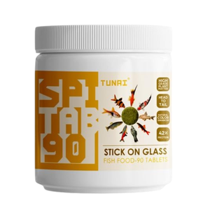 Tunai SPITAB Stick-On Glass Fish Food - 42% Protein - 90 Tablets ( Supports Fish Growth, Boosts Immunity and Enhances Vibrant Coloration)