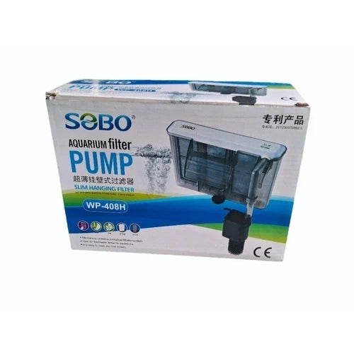 S0B0 WP-408H Slim Hanging Filter for Aquarium Fish Tank | Mechanical, Chemical & Biological Filtration | for Marine and Fresh Water Tank | Power: 6W | F.Max: 600L/H